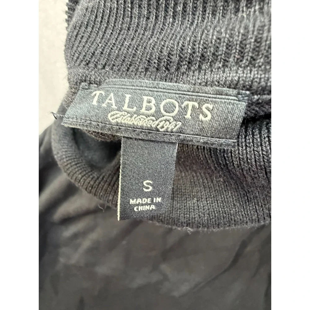 Talbots Women Black‎ Turtleneck Sweater Size Small Cotton Rayon Nylon Blend